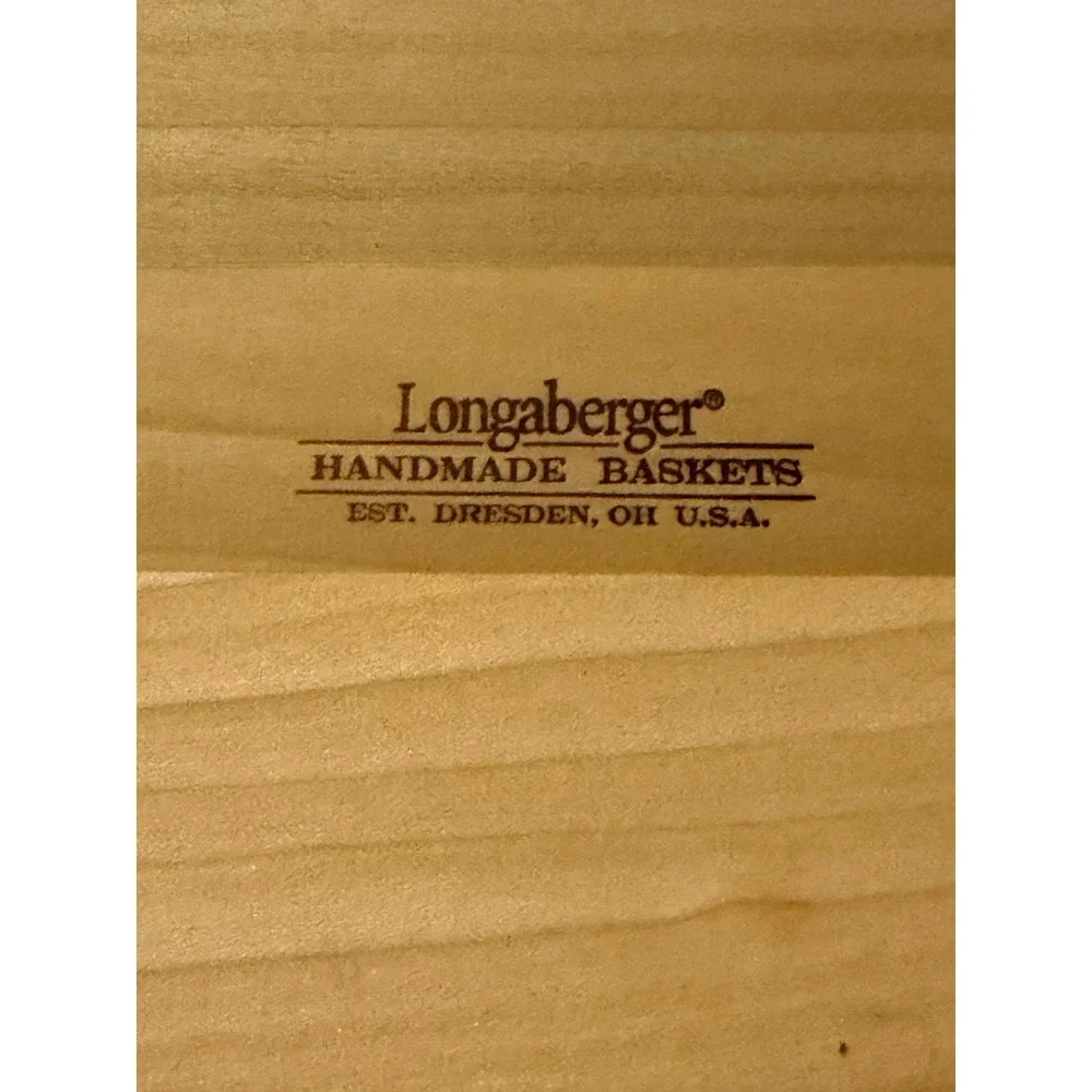 Longaberger‎ 2006 Round Basket Red Accent Woven Wood Swinging Handle l